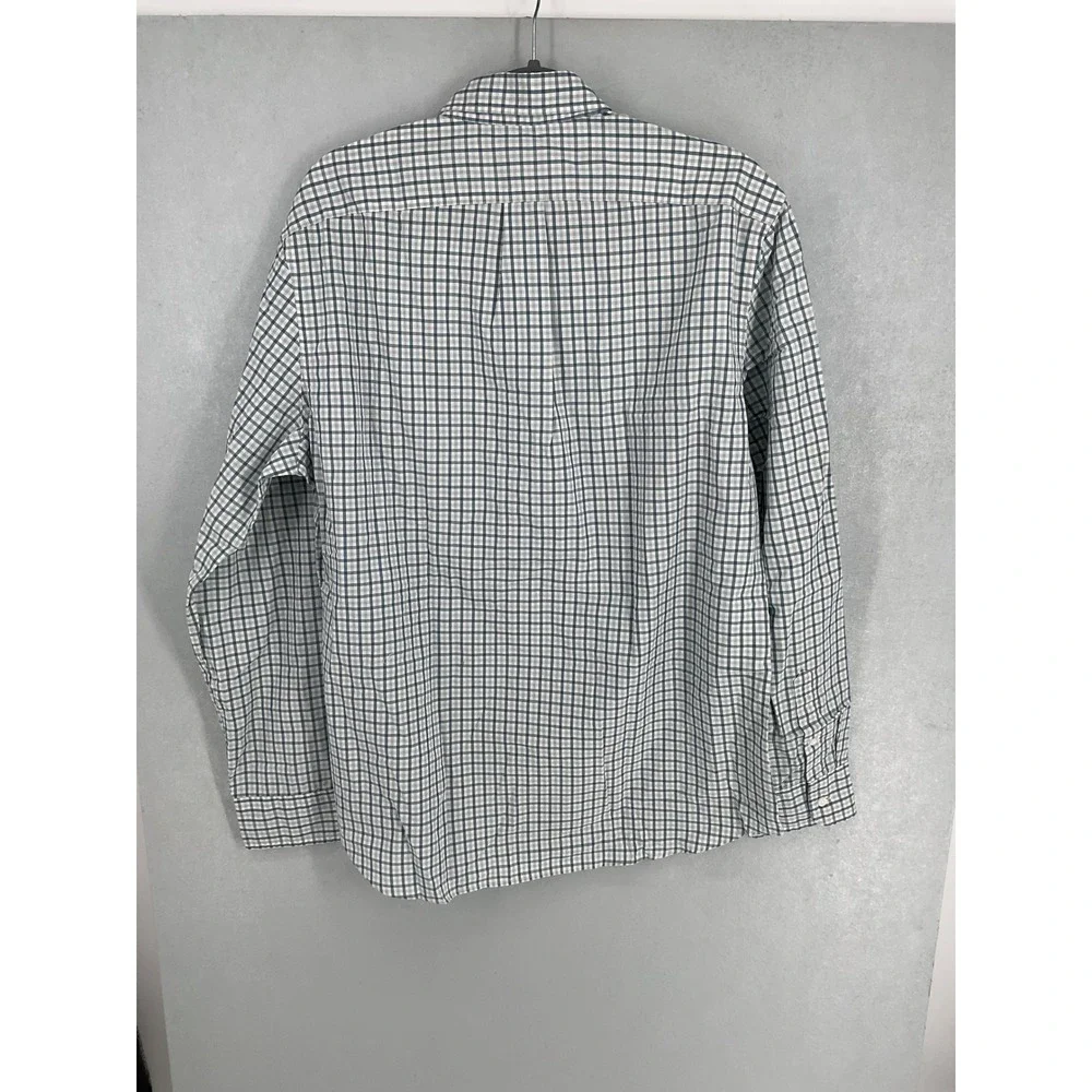 J. Crew Mens Secret Wash Shirt Classic Gingham Blue White Large